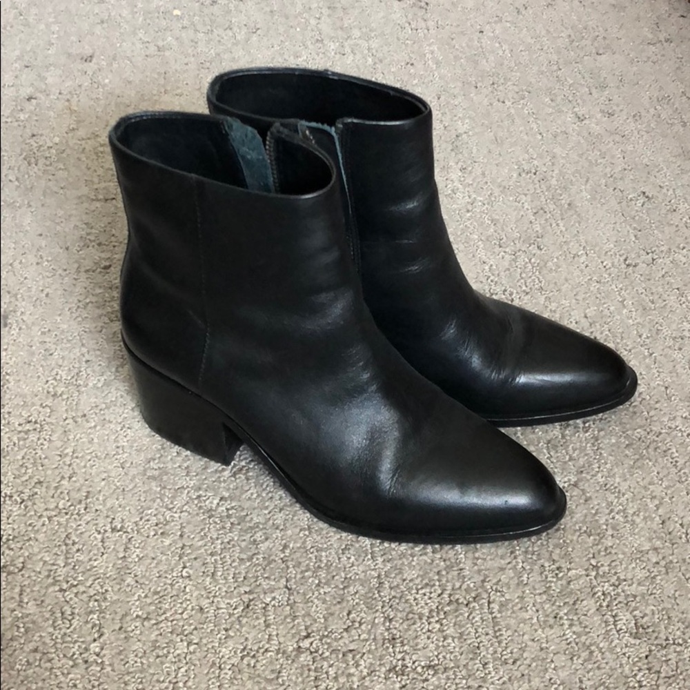 Open Ceremony Chunky Heel Leather Booties